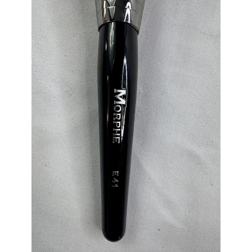 Morphe E41 Round Deluxe Powder Brush Black Silver Large Domed Makeup Tool